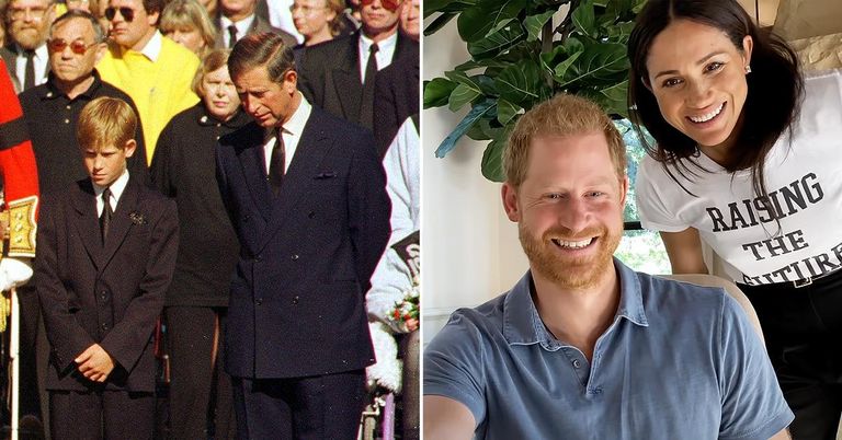 الأمير هاري وميجان ماركل ووالدته الراحلة الأميرة ديانا