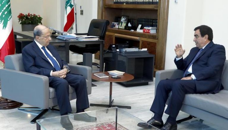 قرداحي مع الرئيس اللبناني ميشال عون- أرشيف