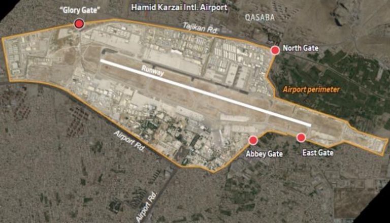 صورة بالأقمار الصناعية توضح بوابات مطار كابول