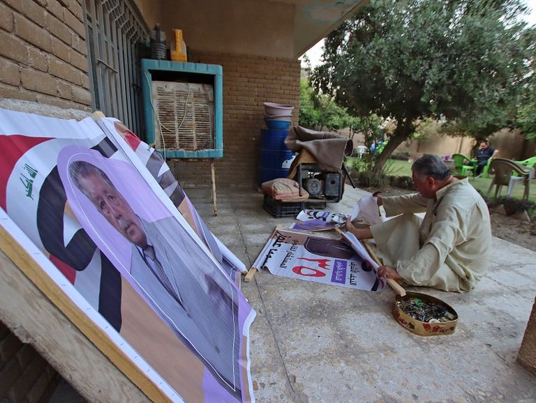 محمد عنوز مرشح عراقي مستقل في محافظة النجف- أ.ف.ب