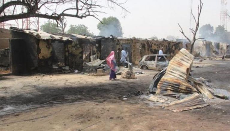آثار الدمار بإحدى قرى نيجيريا - أرشيفية
