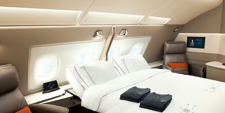 أحد أجنحة طائرة سنغافورة الفخمة