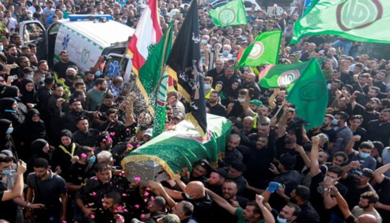جانب من تشييع جنازات قتلى حزب الله