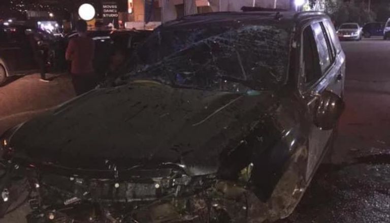 سيارة الفنان وائل كفوري بعد الحادث