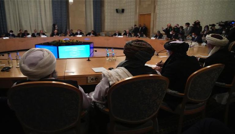 قادة حركة طالبان خلال اجتماع موسكو 