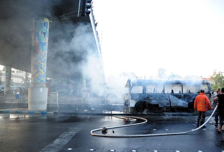 آثار تفجير دمشق المزدوج- رويترز