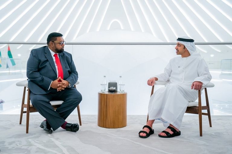 جانب من توقيع مذكرة التعاون بين الإمارات وغويانا