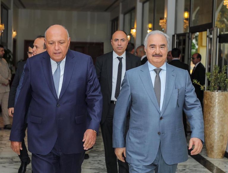 شكري وحفتر في بنغازي