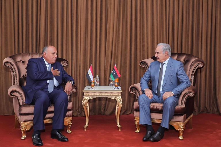 شكري وحفتر في بنغازي