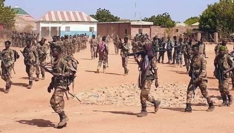 عناصر من الجيش الصومالي بعد تحرير المدينة