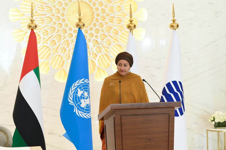 أمينة محمد نائبة الأمين العام للأمم المتحدة أمينة محمد نائبة الأمين العام للأمم المتحدة أثناء كلمتها