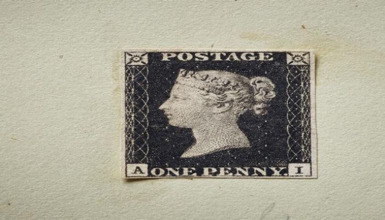 الطابع يحمل صورة الملكة فيكتوريا