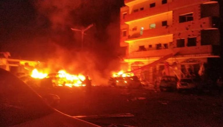 صورة متداولة لآثار الانفجار في عدن