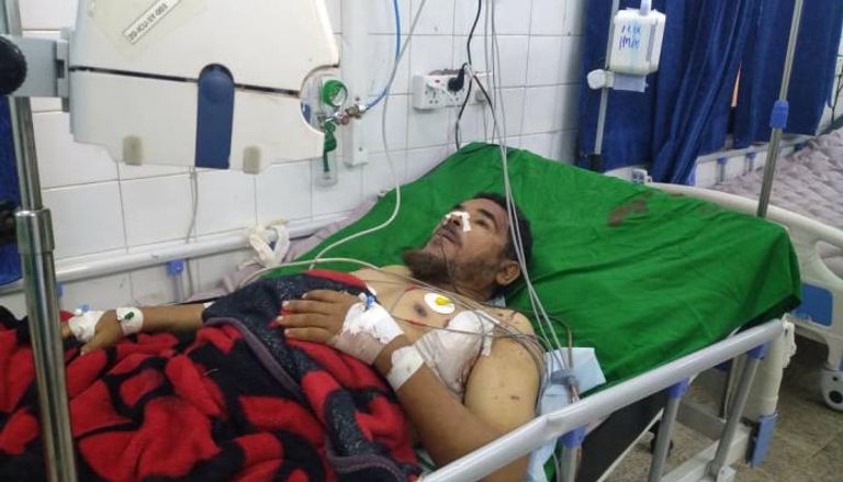 أحد المصابين في تفجير مطار عدن