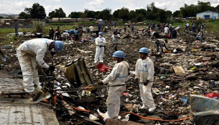 آثار تحطم طائرة في جنوب السودان قبل سنوات
