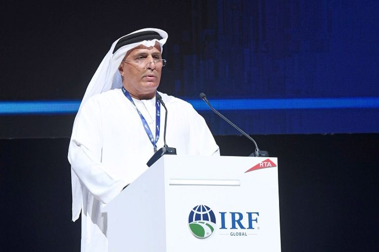 مطر محمد الطاير خلال كلمته بالمؤتمر العالمي للاتحاد الدولي للطرق