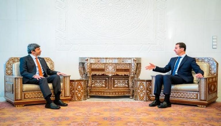 الرئيس السوري بشار الأسد والشيخ عبد الله بن زايد آل نهيان
