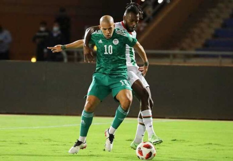 من المباراة الأولى للمنتخب الجزائري ضد بوركينا فاسو في تصفيات كأس العالم الإفريقية