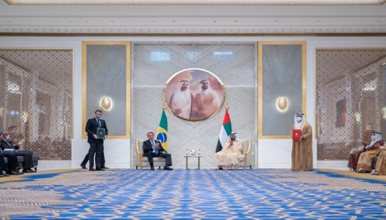 جانب من لقاء الشيخ محمد بن راشد مع رئيس البرازيل