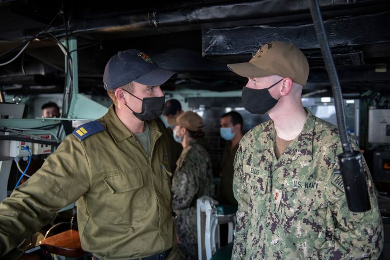 اختتام تمرين بالبحر الأحمر بمشاركة أمريكا والإمارات والبحرين وإسرائيل جانب من التمرين