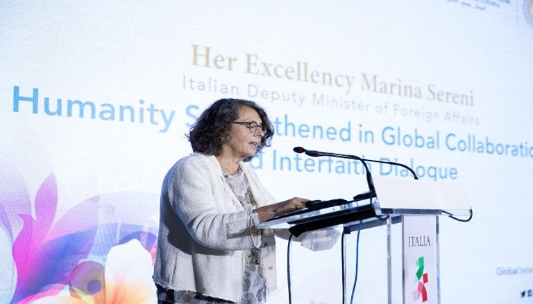 مارينا سيريني نائبة وزير الخارجية والتعاون الدولي الإيطالي الشيخ نهيان بن مبارك آل نهيان وزير التسامح والتعايش الإماراتي