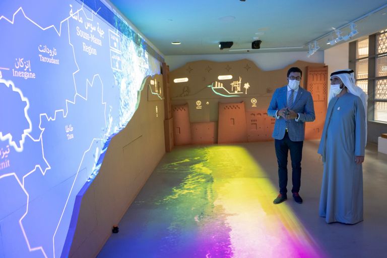 الشيخ محمد بن راشد آل مكتوم يزور جناحي المغرب والمملكة المتحدة