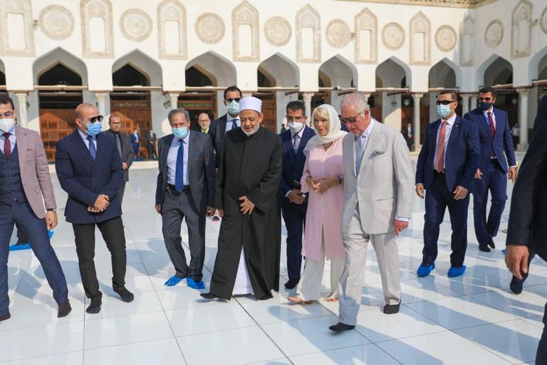 زيارة الأمير تشارلز وزوجته كاميلا دوقة كورنوال إلى الجامع الأزهر