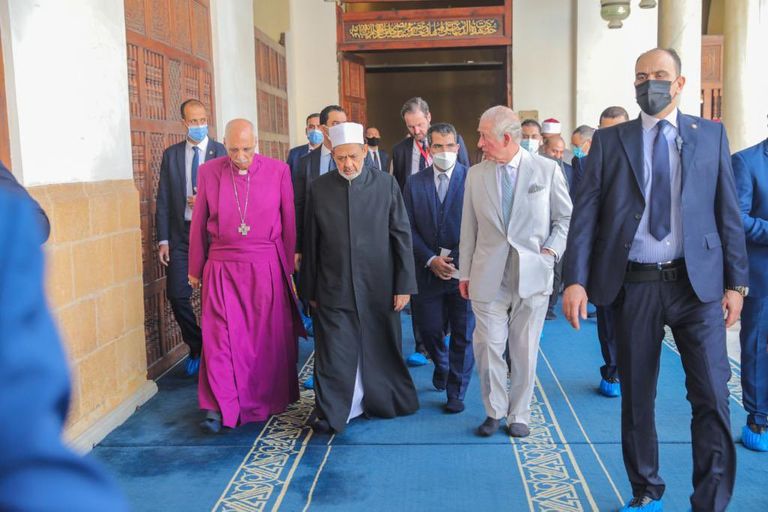 زيارة الأمير تشارلز وزوجته كاميلا دوقة كورنوال إلى الجامع الأزهر