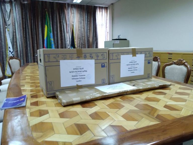 بعض القطع الأثرية التي استعادتها إثيوبيا