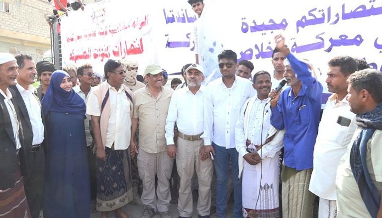 جانب من مهرجان شعبي لأهالي حيس اليمنية بعد تحريرها من الحوثي