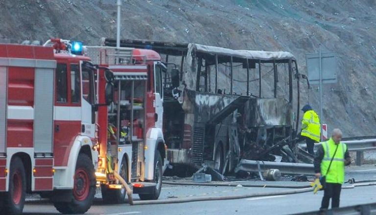 مصرع 45 شخصا بعد احتراق حافلة في بلغاريا