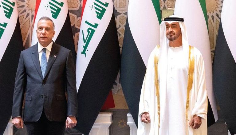 الشيخ محمد بن زايد آل نهيان خلال لقاء سابق مع رئيس وزراء العراق