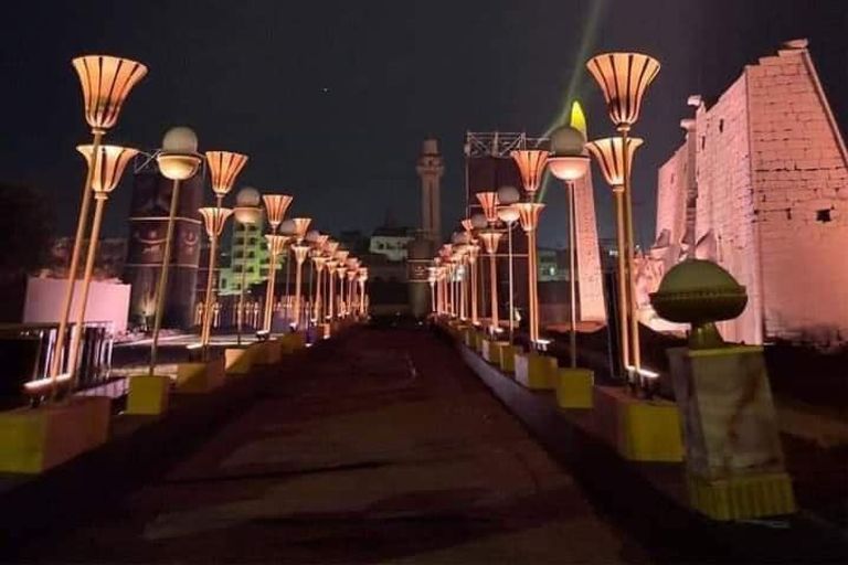 الاستعداد لحفل افتتاح طريق الكباش الجديد بمحافظة الأقصر المصرية طريق الكباش في الأقصر