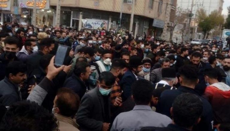 جانب من المظاهرات بمحافظة أصفهان