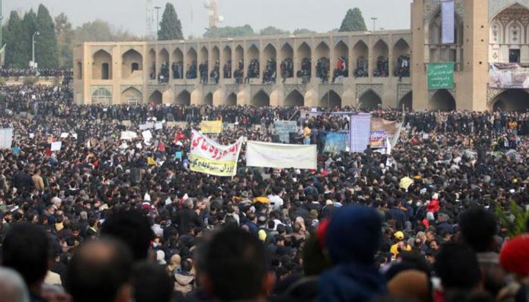 جانب من الاحتجاجات على شح المياه في أصفهان