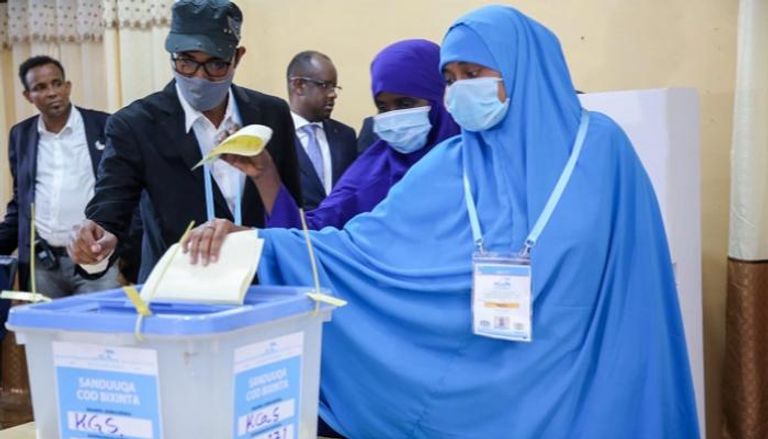 جانب من عملية التصويت في انتخابات مجلس الشعب الصومالي