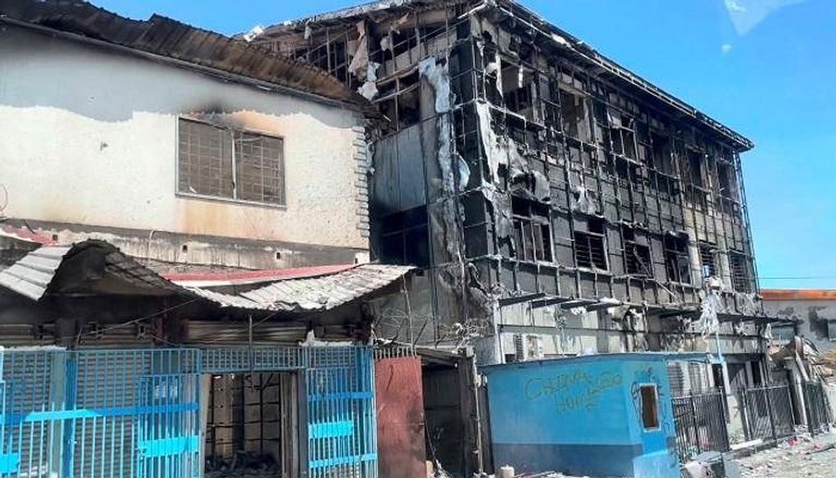 آثار أعمال عنف على المباني في جزر سليمان