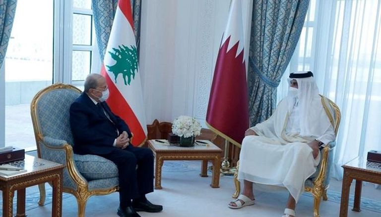 أمير قطر والرئيس اللبناني
