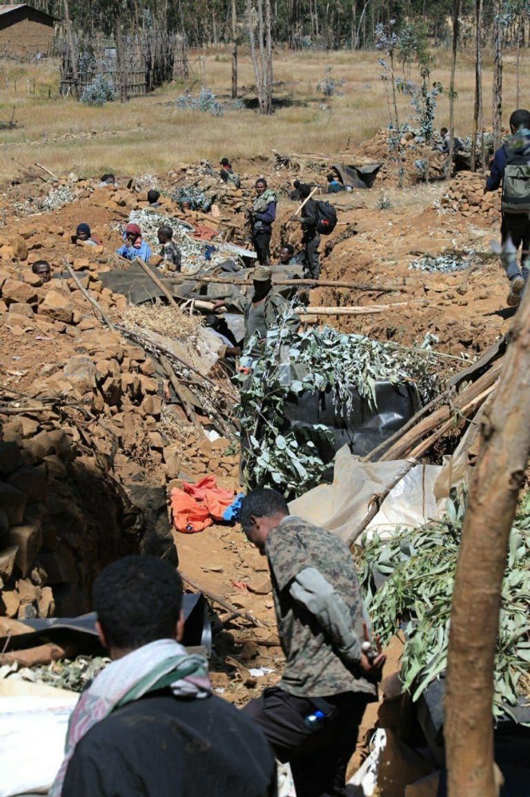 جانب من قوات الجيش الإثيوبي لحظة دخوله 