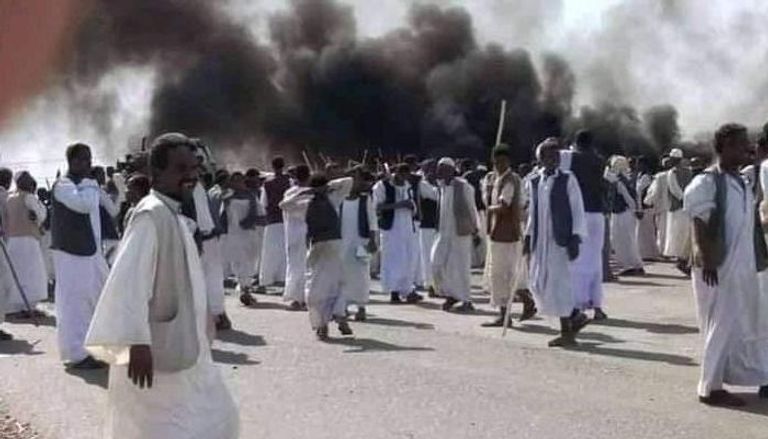 جانب من احتجاجات البجا - شرق السودان