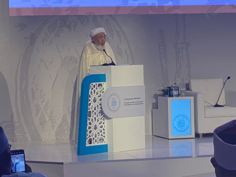 الشيخ عبدالله بن بيه، خلال كلمته بافتتاح فعاليات المنتدى