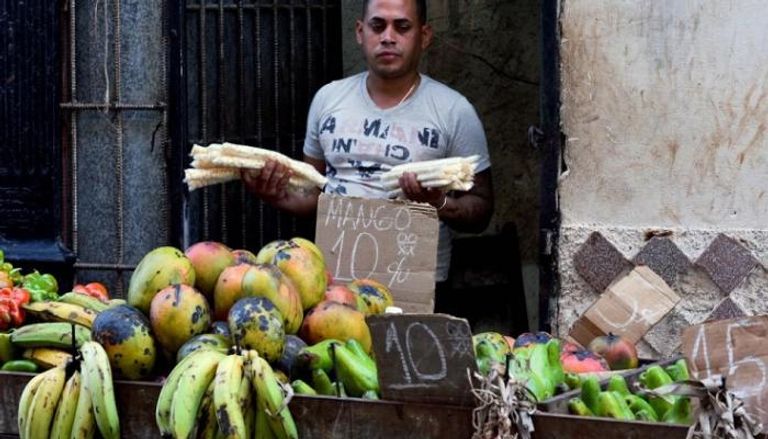 رجل يبيع خضراوات وفاكهة في هافانا - فورين بوليسي