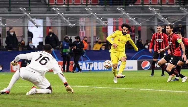 محمد صلاح نجم ليفربول ضد ميلان