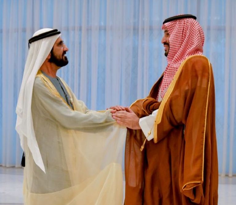 الشيخ محمد بن راشد يستقبل الأمير محمد بن سلمان في مقر إكسبو 2020 دبي
