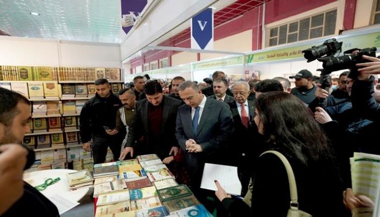  رئيس الوزراء العراقي مصطفى الكاظمي خلال افتتاح المعرض