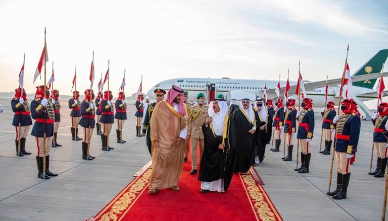 الأمير محمد بن سلمان ولي العهد السعودي لدى وصوله البحرين