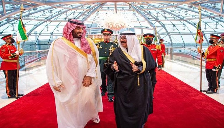الأمير محمد بن سلمان بن عبدالعزيز ولي العهد السعودي عقب وصوله إلى الكويت