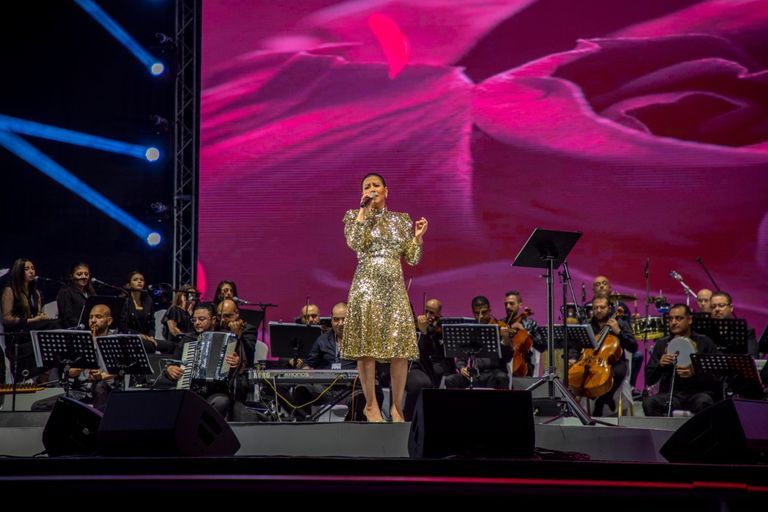 المطربة المصرية شيرين عبدالوهاب في حفلها بأبوظبي
