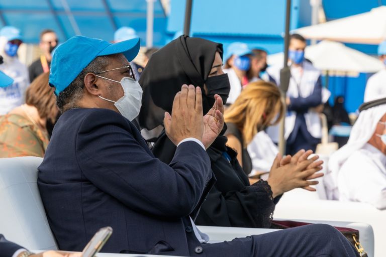 ريم الهاشمي ومدير منظمة الصحة العالمية