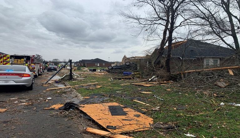 أعاصير ولاية كنتاكي الأمريكية خلفت دمارا واسعا